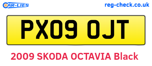 PX09OJT are the vehicle registration plates.