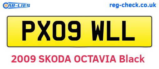 PX09WLL are the vehicle registration plates.