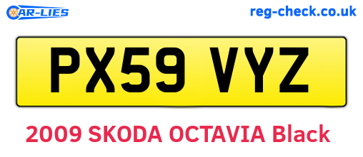 PX59VYZ are the vehicle registration plates.