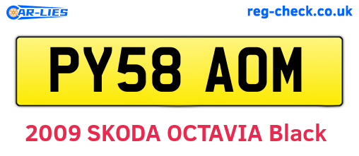 PY58AOM are the vehicle registration plates.