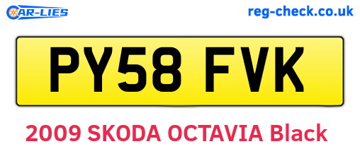 PY58FVK are the vehicle registration plates.