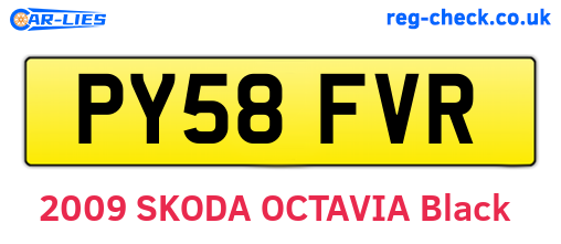 PY58FVR are the vehicle registration plates.