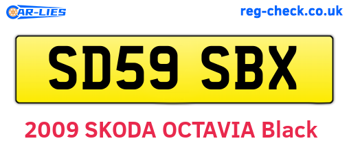 SD59SBX are the vehicle registration plates.