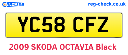 YC58CFZ are the vehicle registration plates.