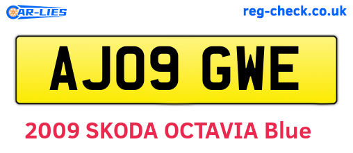 AJ09GWE are the vehicle registration plates.
