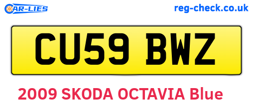 CU59BWZ are the vehicle registration plates.