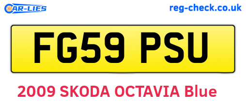 FG59PSU are the vehicle registration plates.