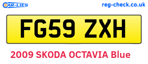 FG59ZXH are the vehicle registration plates.
