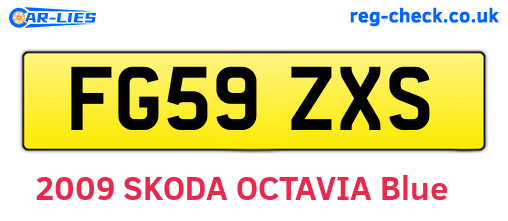 FG59ZXS are the vehicle registration plates.