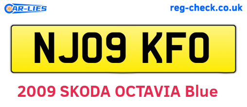 NJ09KFO are the vehicle registration plates.