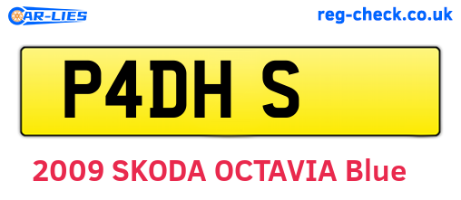 P4DHS are the vehicle registration plates.