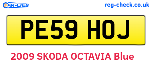 PE59HOJ are the vehicle registration plates.