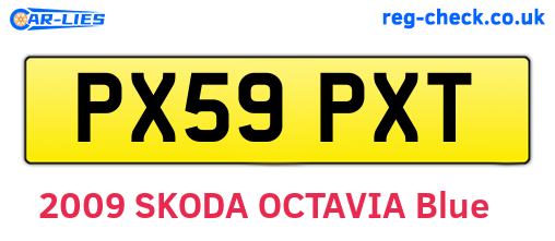 PX59PXT are the vehicle registration plates.
