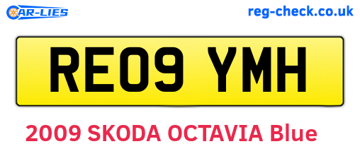 RE09YMH are the vehicle registration plates.