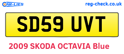 SD59UVT are the vehicle registration plates.