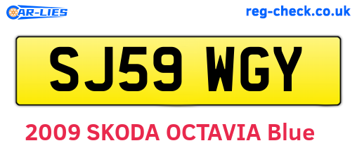 SJ59WGY are the vehicle registration plates.