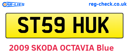 ST59HUK are the vehicle registration plates.