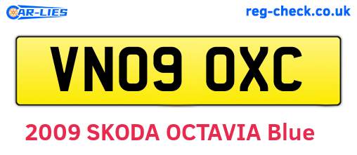 VN09OXC are the vehicle registration plates.