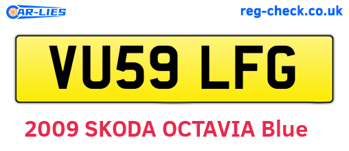 VU59LFG are the vehicle registration plates.