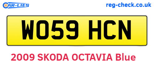 WO59HCN are the vehicle registration plates.