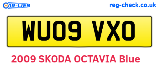 WU09VXO are the vehicle registration plates.
