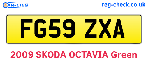 FG59ZXA are the vehicle registration plates.