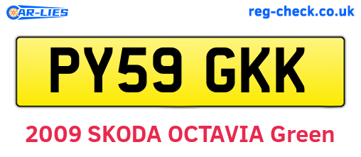PY59GKK are the vehicle registration plates.
