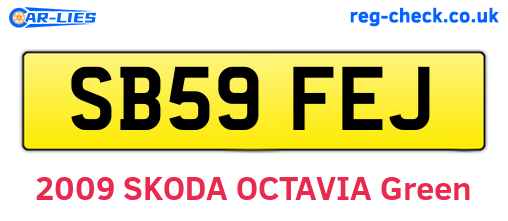 SB59FEJ are the vehicle registration plates.