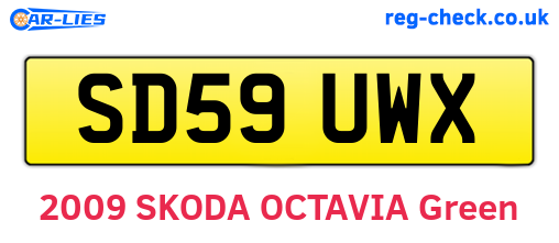 SD59UWX are the vehicle registration plates.
