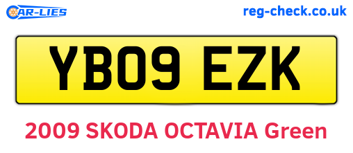 YB09EZK are the vehicle registration plates.