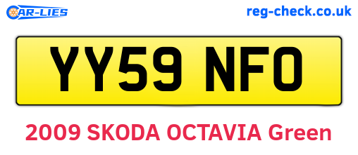 YY59NFO are the vehicle registration plates.