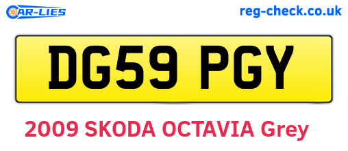 DG59PGY are the vehicle registration plates.