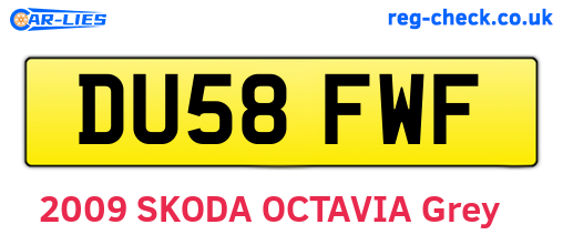 DU58FWF are the vehicle registration plates.