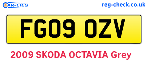 FG09OZV are the vehicle registration plates.