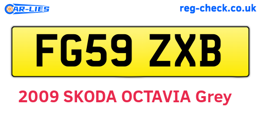 FG59ZXB are the vehicle registration plates.