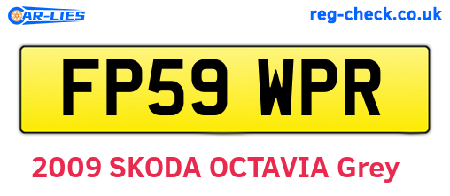 FP59WPR are the vehicle registration plates.