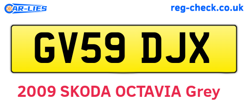 GV59DJX are the vehicle registration plates.