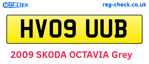 HV09UUB are the vehicle registration plates.