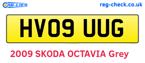 HV09UUG are the vehicle registration plates.