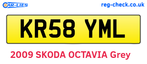 KR58YML are the vehicle registration plates.
