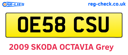 OE58CSU are the vehicle registration plates.