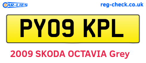 PY09KPL are the vehicle registration plates.