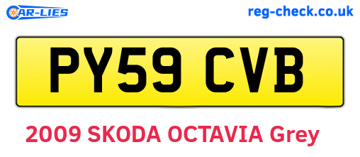 PY59CVB are the vehicle registration plates.
