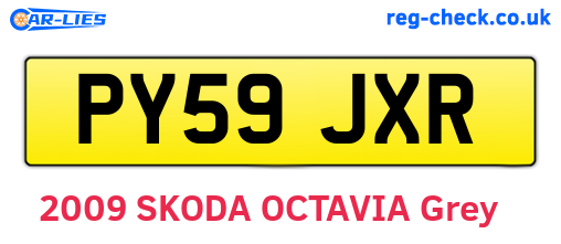 PY59JXR are the vehicle registration plates.