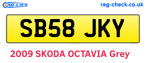 SB58JKY are the vehicle registration plates.
