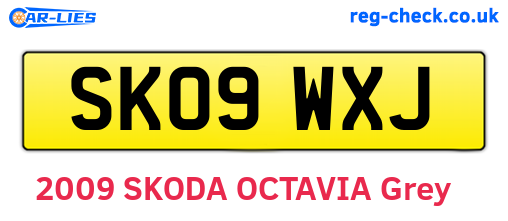 SK09WXJ are the vehicle registration plates.