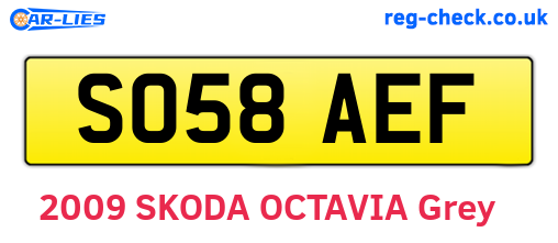 SO58AEF are the vehicle registration plates.