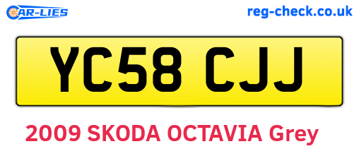 YC58CJJ are the vehicle registration plates.