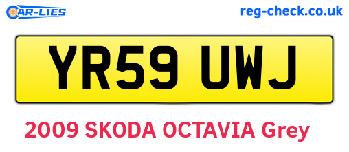 YR59UWJ are the vehicle registration plates.