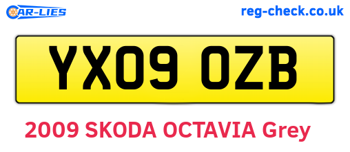 YX09OZB are the vehicle registration plates.